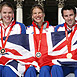 Rowing Medallists Elise Laverick,Anna Bebington,Mark Hunter.